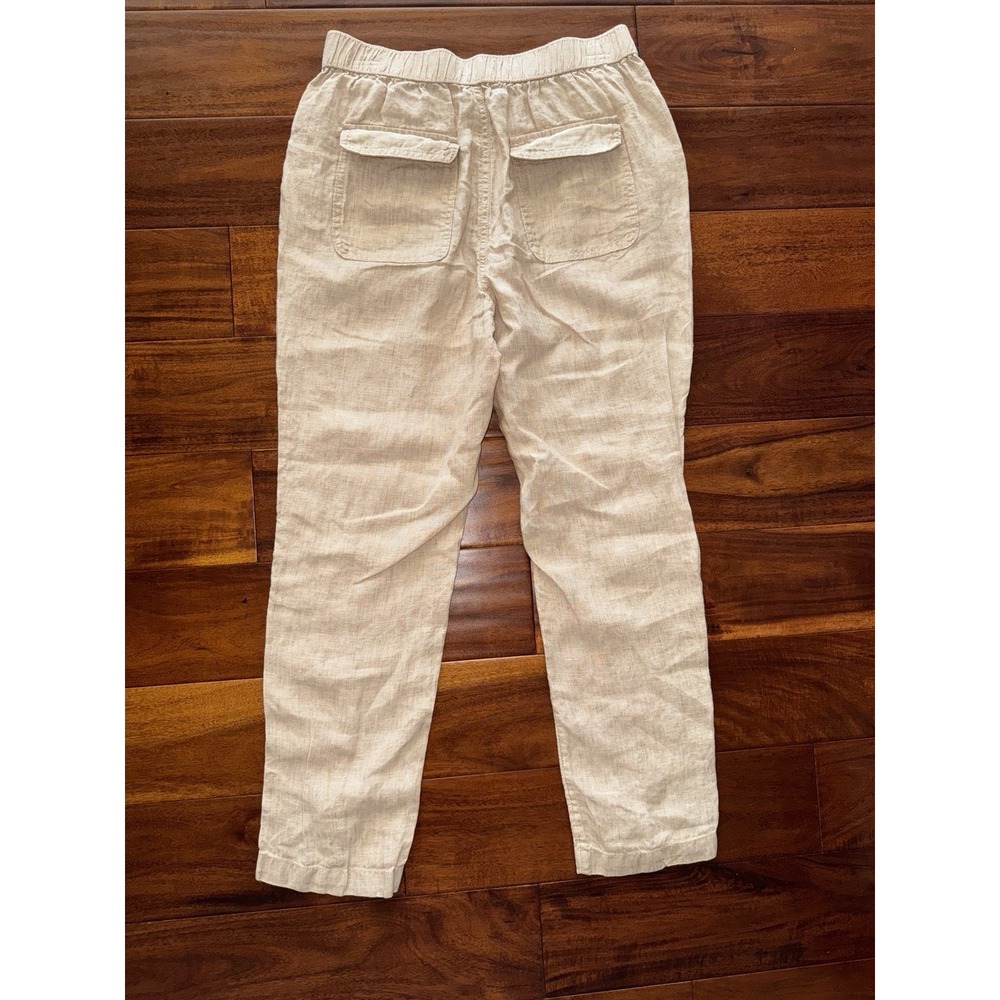 Nicole Miller Women's Tan 100% LINEN Size S Pants. So Cool and Light. Pockets